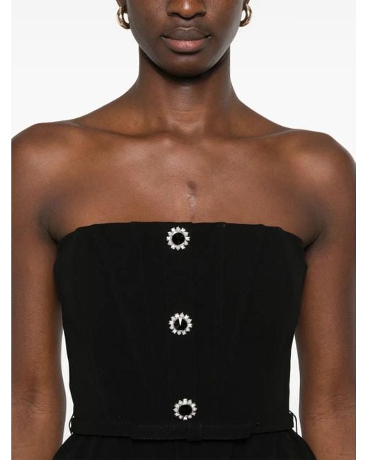 Self-Portrait Black Elegant Crepe Jumpsuit With Belt