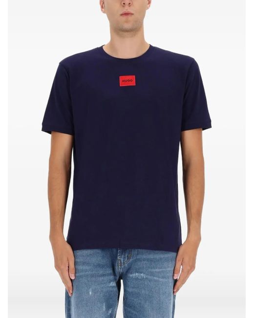 HUGO T-Shirt mit Logo-Patch in Blue für Herren
