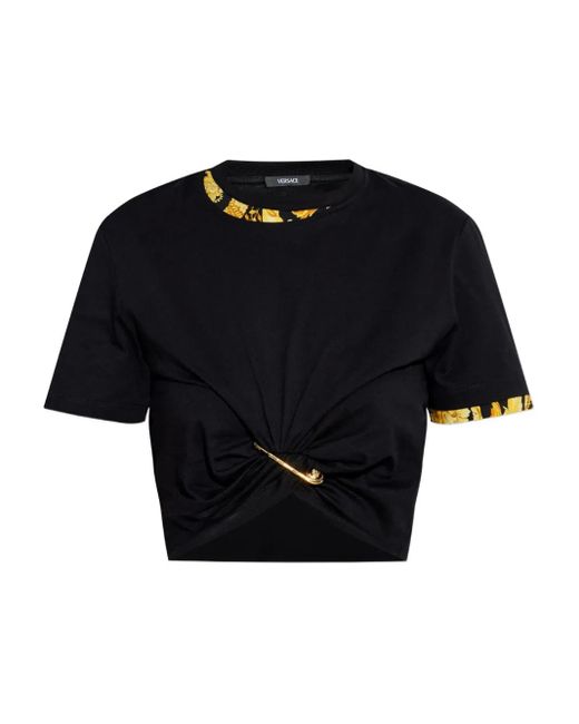 Versace Blue Top mit Sicherheitsnadel