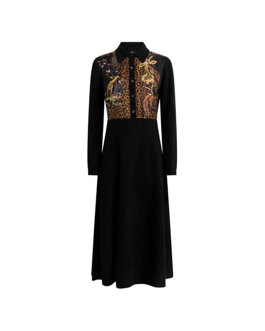 Etro Black Midi Shirt Dress