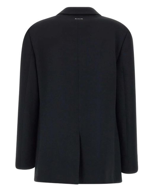 Iceberg Black Notched-Lapels Single-Button Blazer