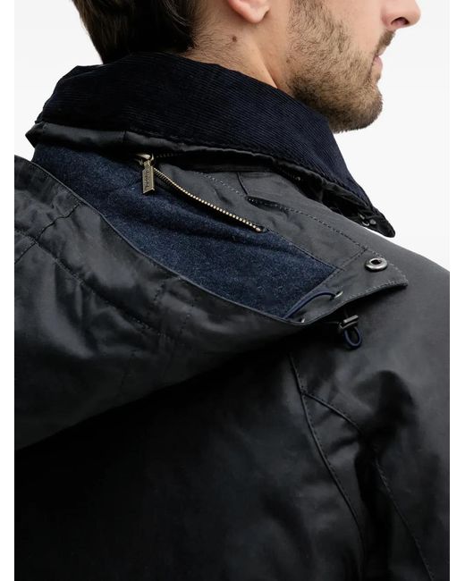 Barbour Black Modern Heritage Beaufort Hooded Jacket for men