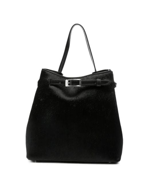 Elleme Black Small Belt Tote Bag