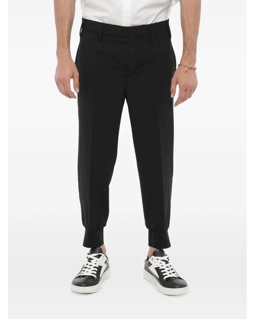 Neil Barrett Black Pressed-Crease Trousers for men