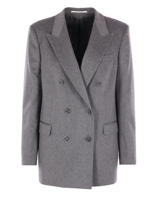 Tagliatore Gray Double-Breasted Coat
