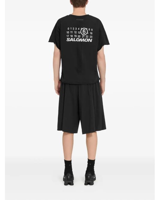 MM6 MAISON MARGIELA X SALOMON Black X Salomon Logo-Print T-Shirt for men