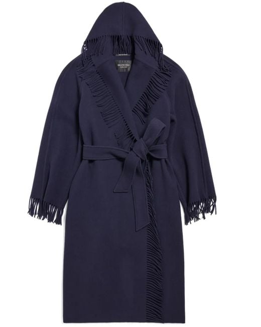 Abrigo con flecos Balenciaga de color Blue