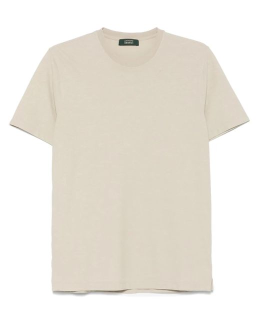 メンズ Zanone コットン Tシャツ Natural