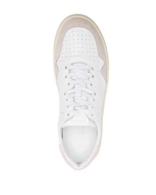 Scarosso White Alexia Low-Top Leather Sneakers