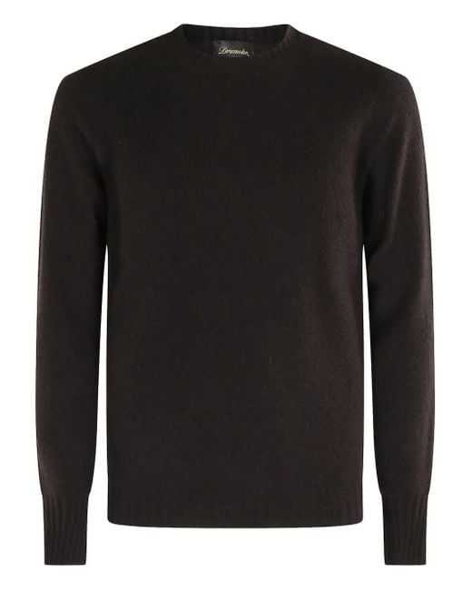 メンズ Drumohr ラウンドネック カシミアセーター Black