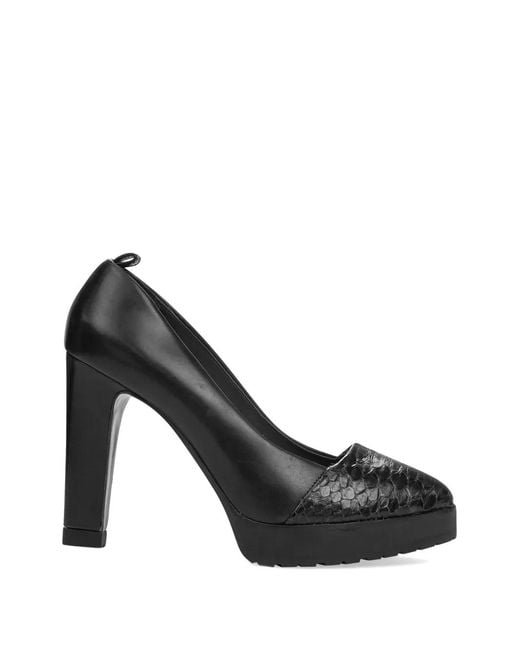 Brunello Cucinelli Black Python-Effect Platform Pumps