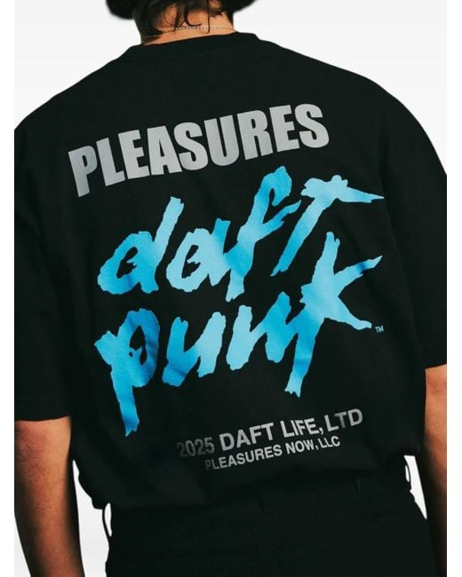 Pleasures Black X Daft Punk Duo Graphic T-Shirt for men