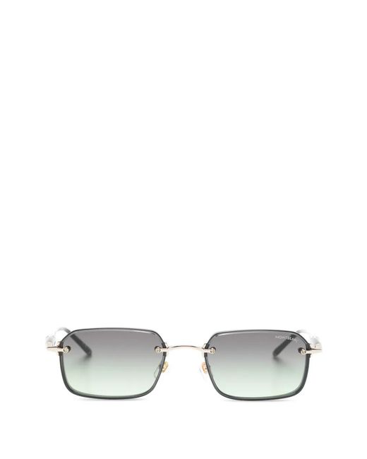Montblanc White Square-Frame Sunglasses