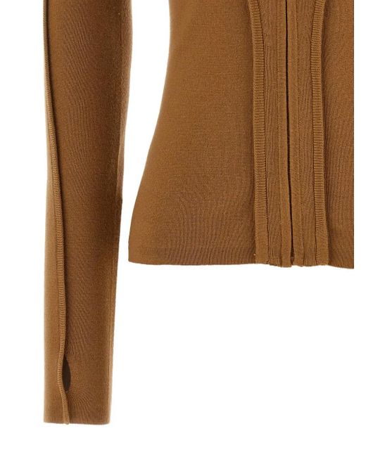 Victoria Beckham ジップアップ パーカー Brown