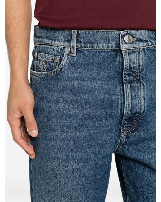 Brunello Cucinelli Blue Jean Droit À Effet Délavé for men