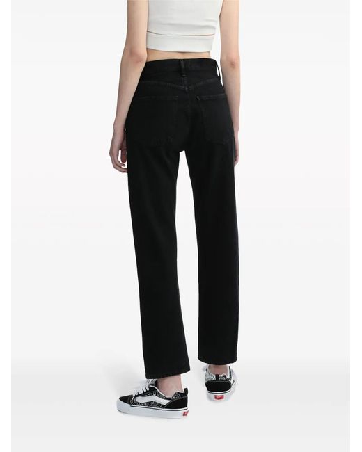 Agolde Black 90's Pinch Waist Straight-Leg Jeans