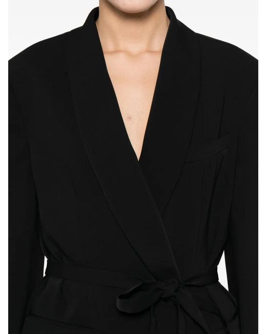 P.A.R.O.S.H. Black Tie-Detail Blazer