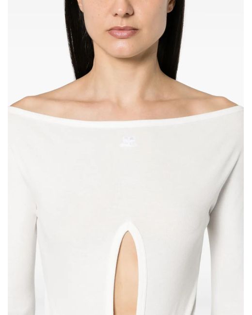 Courreges White Cut-Out Bodysuit