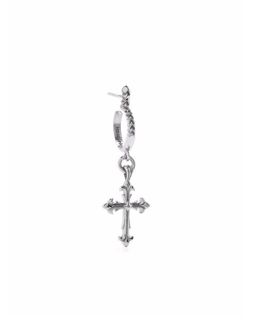 Emanuele Bicocchi White Fleury Cross Charm Single Earring