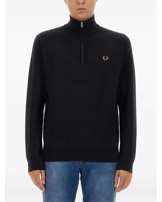 Pull À Col Zippé Fred Perry pour homme en coloris Blue