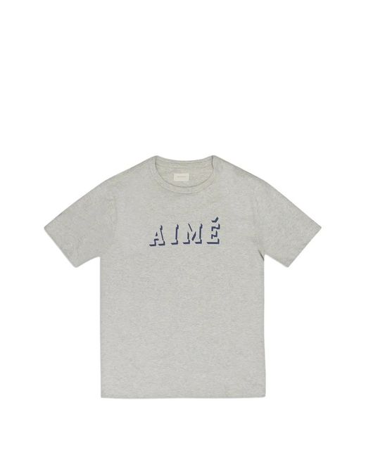 Aimé Leon Dore Gray Shadow Logo T-Shirt for men
