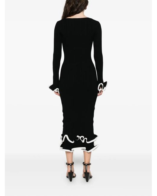 Jonathan Simkhai Black Solani Ruffled Midi Dress