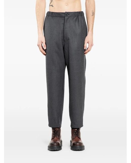Undercover Gray Pantalon En Laine À Coupe Courte for men
