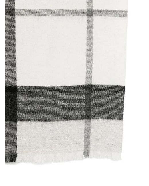 Barbour Gray Check-Pattern Scarf