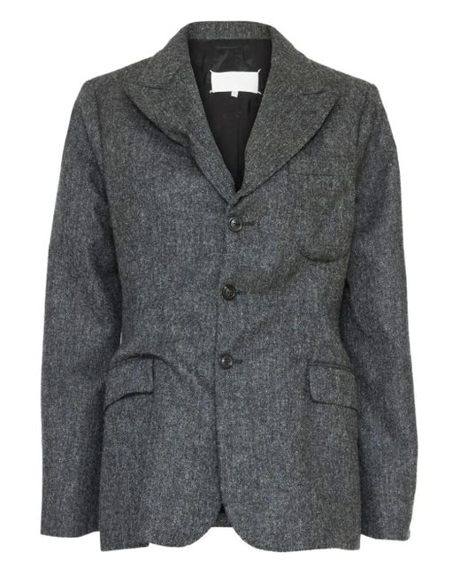 Maison Margiela Black Three-Button Tweed Jacket
