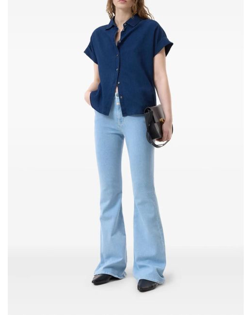 Closed Blue Linen Blend Shirt