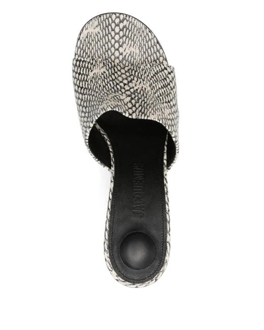 Jacquemus Gray 110Mm Les Doubles Hi Mules