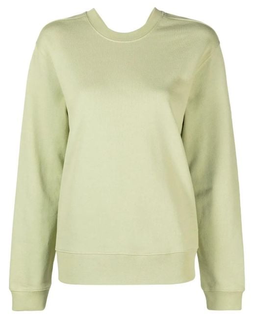 Proenza Schouler Green Twist-detail Crew-neck Sweatshirt