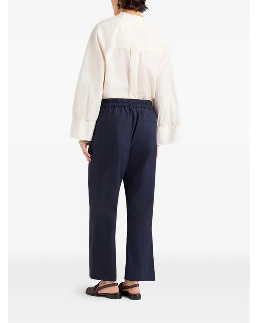 Momoní Blue Vejo Poplin Straight-Leg Trousers