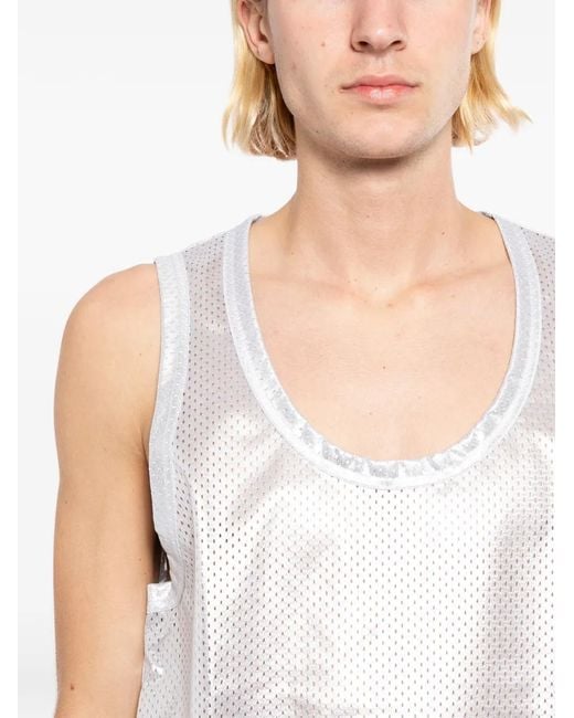 Comme des Garçons White Perforated Metallic Vest for men