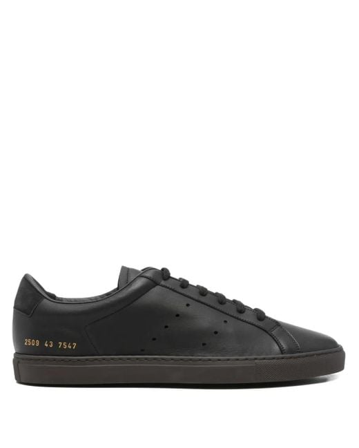 Common Projects Black Leather Perforated Sneakers for men