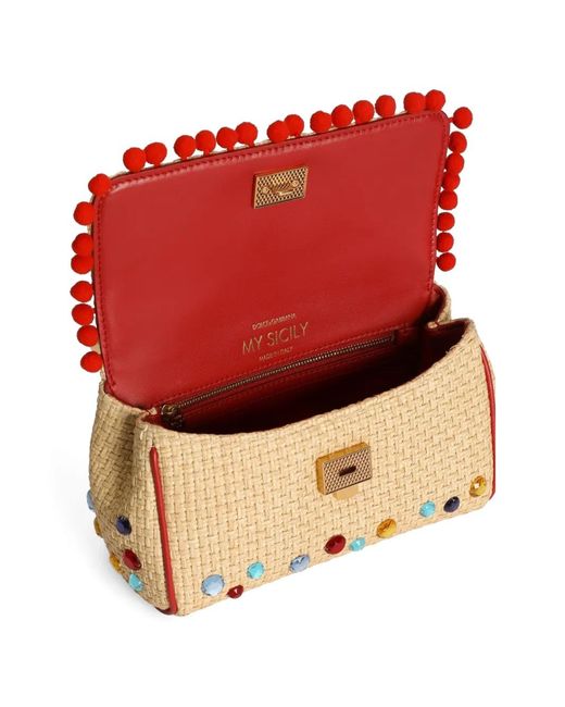 Dolce & Gabbana Red Mini My Sicily Handbag