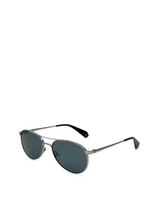 Polaroid Gray Pilot-Frame Polarized Sunglasses
