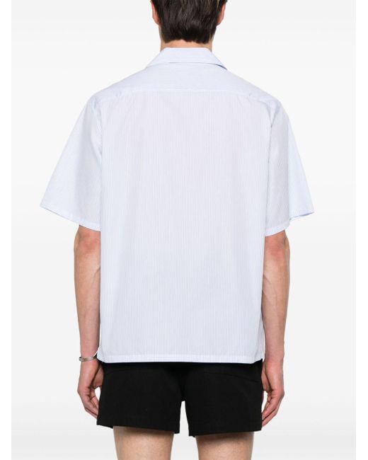Chemise en coton à poches cargo Prada pour homme en coloris White