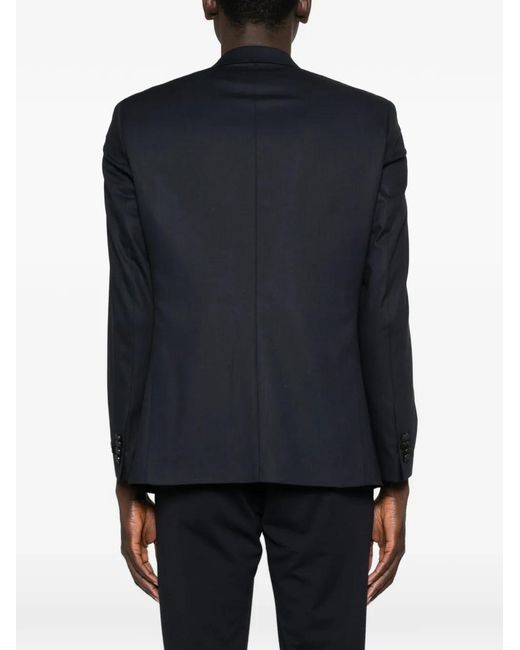 Karl Lagerfeld Blue Nova Notched-Lapel Blazer for men