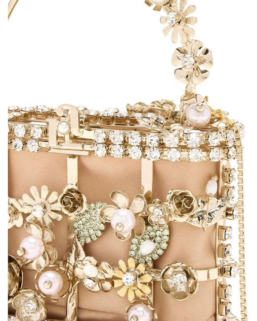 Rosantica Natural Holli Bouqet Embellished Top-Handle Mini Bag