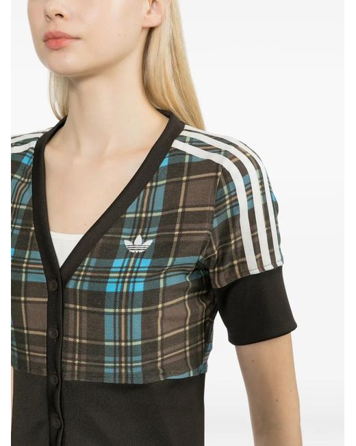 Adidas Black Stripes Check Shirt