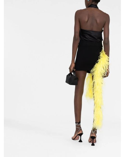 The Attico Black Feather-Embellished Mini Skirt