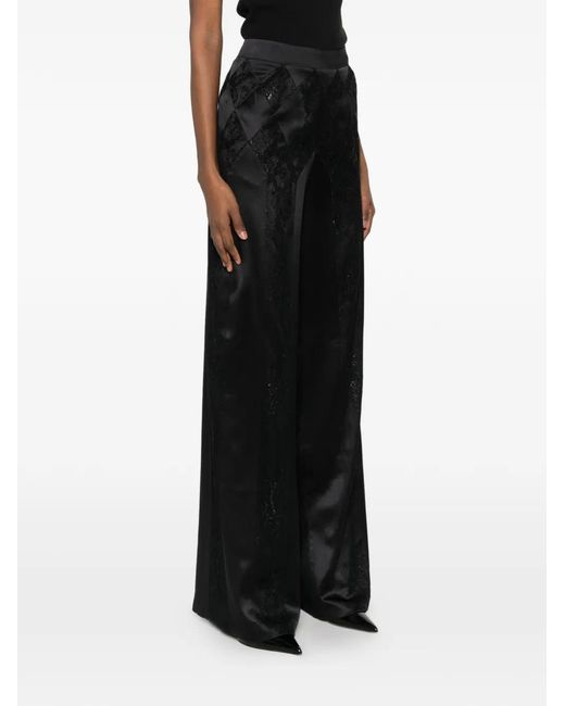 Botsi Black Lace Panel Trousers