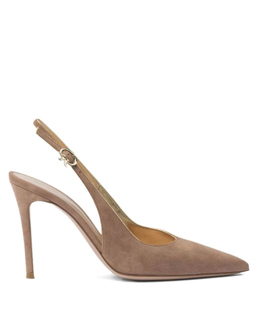 Gianvito Rossi White 100Mm Yves Slingback Pumps