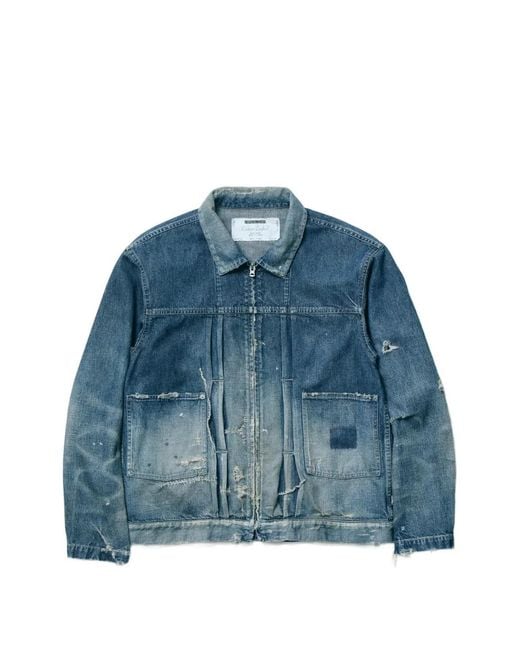 Neighborhood Blue Veste En Jean À Effet Usé for men