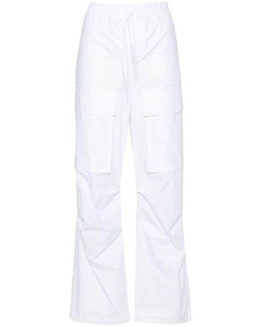 P.A.R.O.S.H. White Straight-Leg Cotton Cargo Trouser