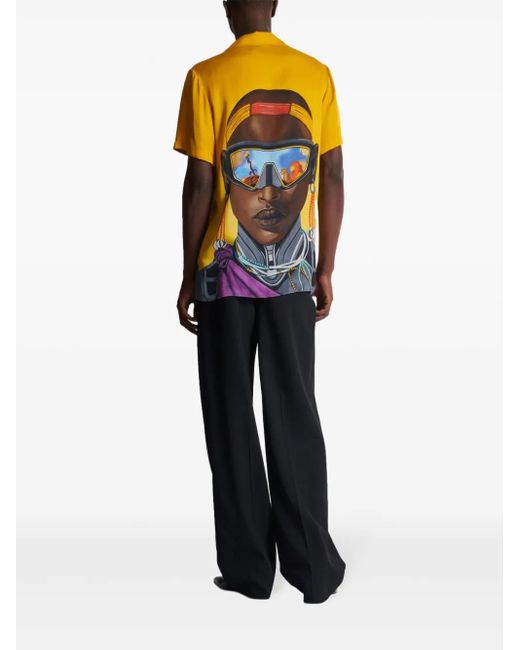 メンズ Balmain X Disney グラフィック シャツ Yellow