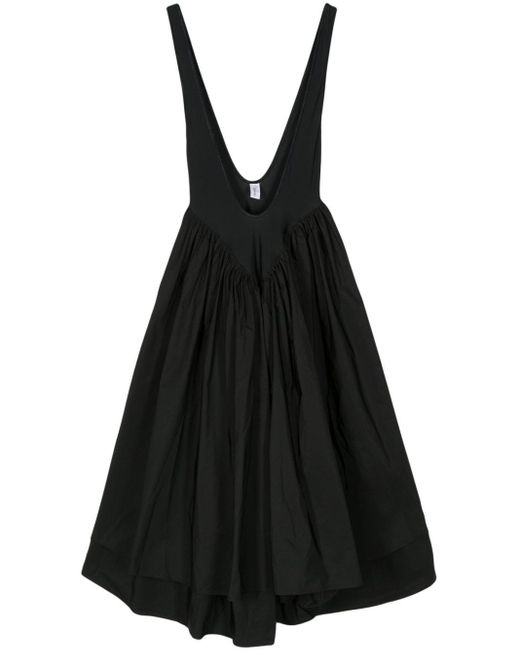 VAQUERA Black Gathered-detail Midi Full Skirt