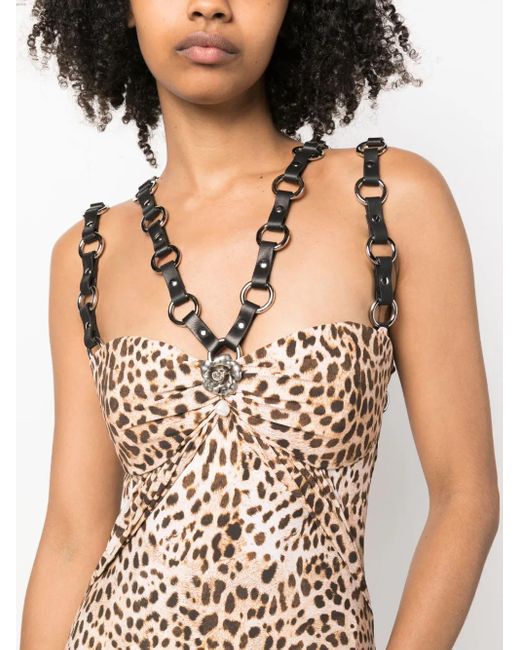 Roberto Cavalli Natural Jumpsuit Mit Leoparden-Print