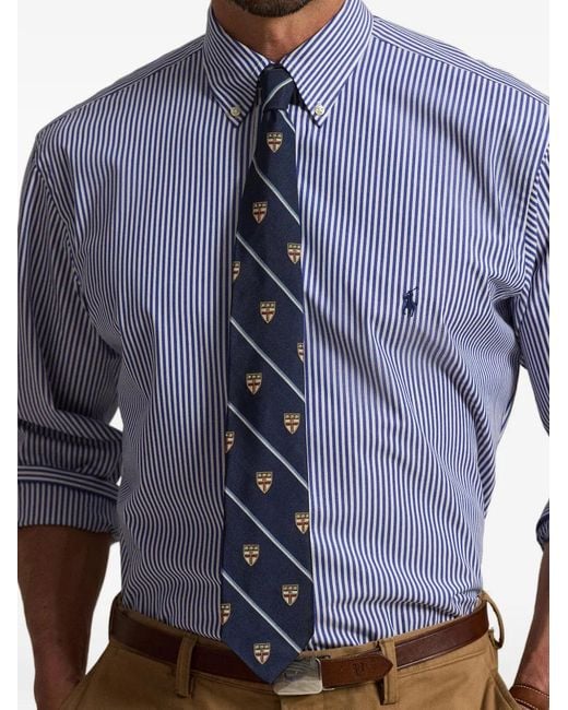 Polo Ralph Lauren Blue Striped Pony Shirt for men